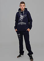 Костюм спортивний для хлопчика підлітка дитячий теплий тринитка з начосом Eliot Синій Tiaren, фото 3