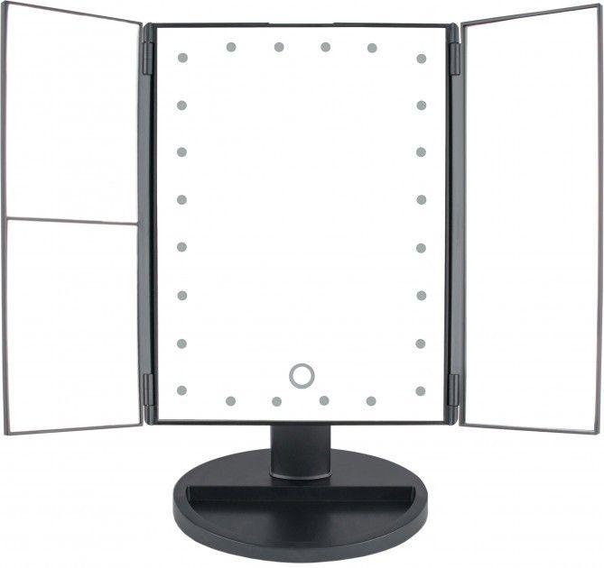Косметичне складане дзеркало потрійне Led Mirror з LED-підсвіткою Black