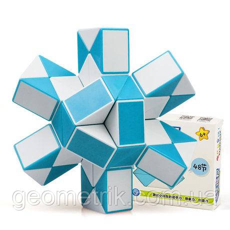 QiYi Rubik's Snake 48 pcs blue | 84 cm | Змійка Рубіка 48 елементів | блакитна | 84 см