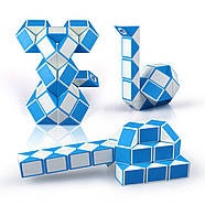QiYi Rubik's Snake 60 pcs blue | 105 cm | Змійка Рубіка 60 елементів | блакитна | 105 см, фото 4