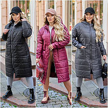 Жіноче зимове пальто батал