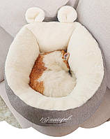 Мягкая лежанка кровать для котов и маленьких собак 52х52х32 см. Лежак для котов. Лежак для собак. Место