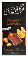 Шоколад Черный Cachet Кашет 57 % Какао с Апельсином и Миндалем 100 г Бельгия