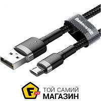 Кабель Baseus Cafule Cable USB Micro 1м, gray/black (CAMKLF-BG1)