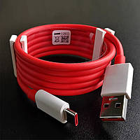 Зарядний кабель 65 Вт Oneplus USB type A - type C 1 метр 6.5 А червоний