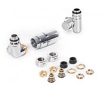 Набір термостатичних вентилів Terma Set of valves триосьовий з трійником лівий хром