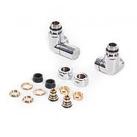 Набір вентилів Terma Set of valves триосьових регульованих лівий хром