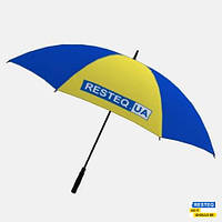 Зонтик в виде украинского флага. Зонтик-трость национальная. Большой желто-голубой зонтик для двоих