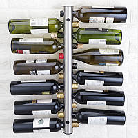 Подставка держатель для винных бутылок с креплением на стену на 12 бутылок 62х5х5 см