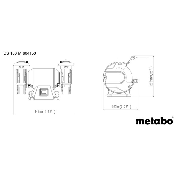 Точильный станок с двумя шлифкругами Metabo DS 150 M (0.37 кВт) BF - фото 4 - id-p2015368787