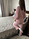 Жіночий піжамний костюм двійка Кімоно з мусліну, рожевий, фото 6