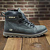 Чоловічі зимові шкіряні черевики (натуральна шкіра) сірі на хутрі, чоловіче взуття на зиму, розмір 40 41 42 43 44 45, фото 4