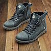 Чоловічі зимові шкіряні черевики (натуральна шкіра) сірі на хутрі, чоловіче взуття на зиму, розмір 40 41 42 43 44 45, фото 3