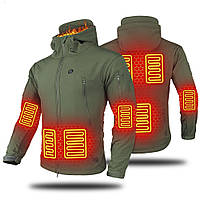 Куртка с подогревом от PowerBank 7 зон XXL Зеленый Хіт продажу!