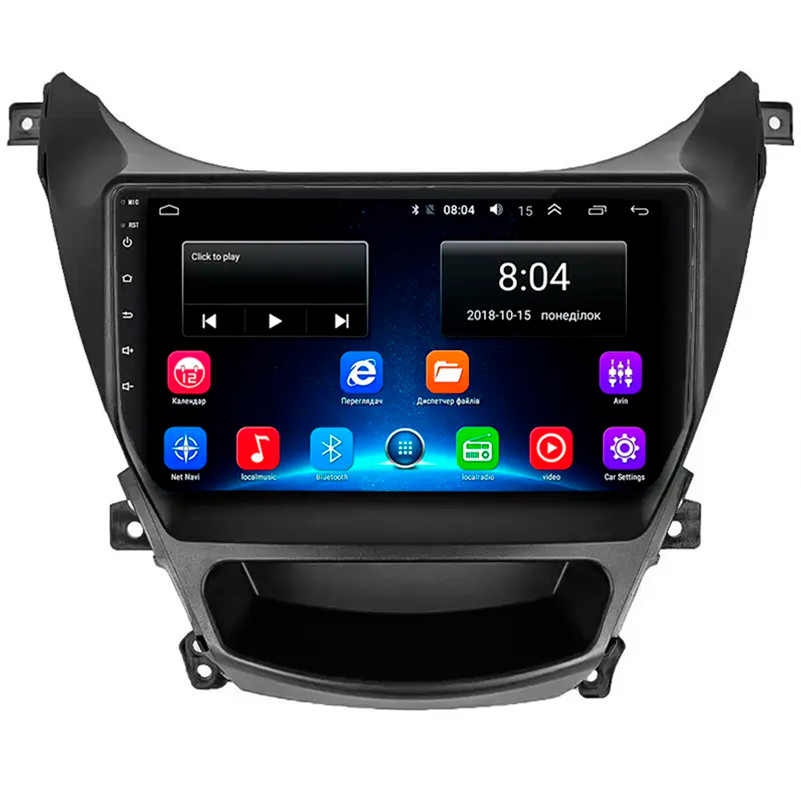 Штатна магнітола Lesko для Hyundai Elantra V (MD) Рестайлінг ver 2 2013-2016 екран 9" 2/32Gb Wi-Fi GPS Base