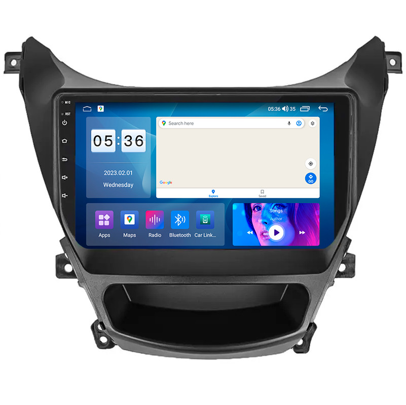 Магнітола Lesko для Hyundai Elantra V (MD) Рестайлінг ver 2 2013-2016г 9" 4/64Gb CarPlay 4G Wi-Fi GPS Prime