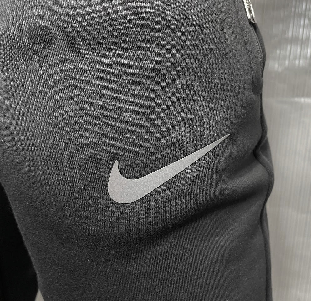 Мужской спортивный костюм Nike без капюшона черный зимний теплый на флисе - фото 3 - id-p2015538585