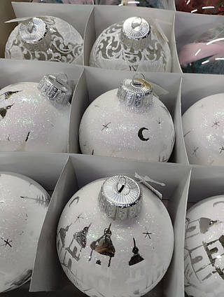 Куля скляна АСК Снігова колекція d 65 мм 000045056