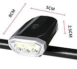 Велонабір фара передня + задня QX-T0598 велосипедний ліхтар і габарит мигалка стоп 3COB 5LED, фото 5
