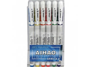 Набір гелевих ручок AIHAO AH-801A 6 кольор.