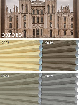 Новинка сонцезахисту Ваших вікон плісе Honeycomb Oxford.