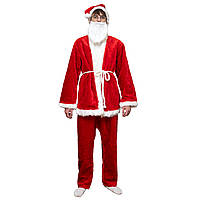 Карнавальный костюм "Санта Клаус" для взрослого 180 см, плюш, красный (462421)