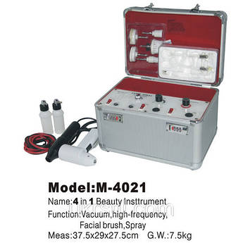 Косметологічний комбайн 4 в 1 M-4021, Дарсонваль, Броссаж, Вакуум, Спрей