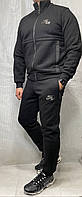 Мужской спортивный костюм Nike без капюшона черный зимний теплый на флисе