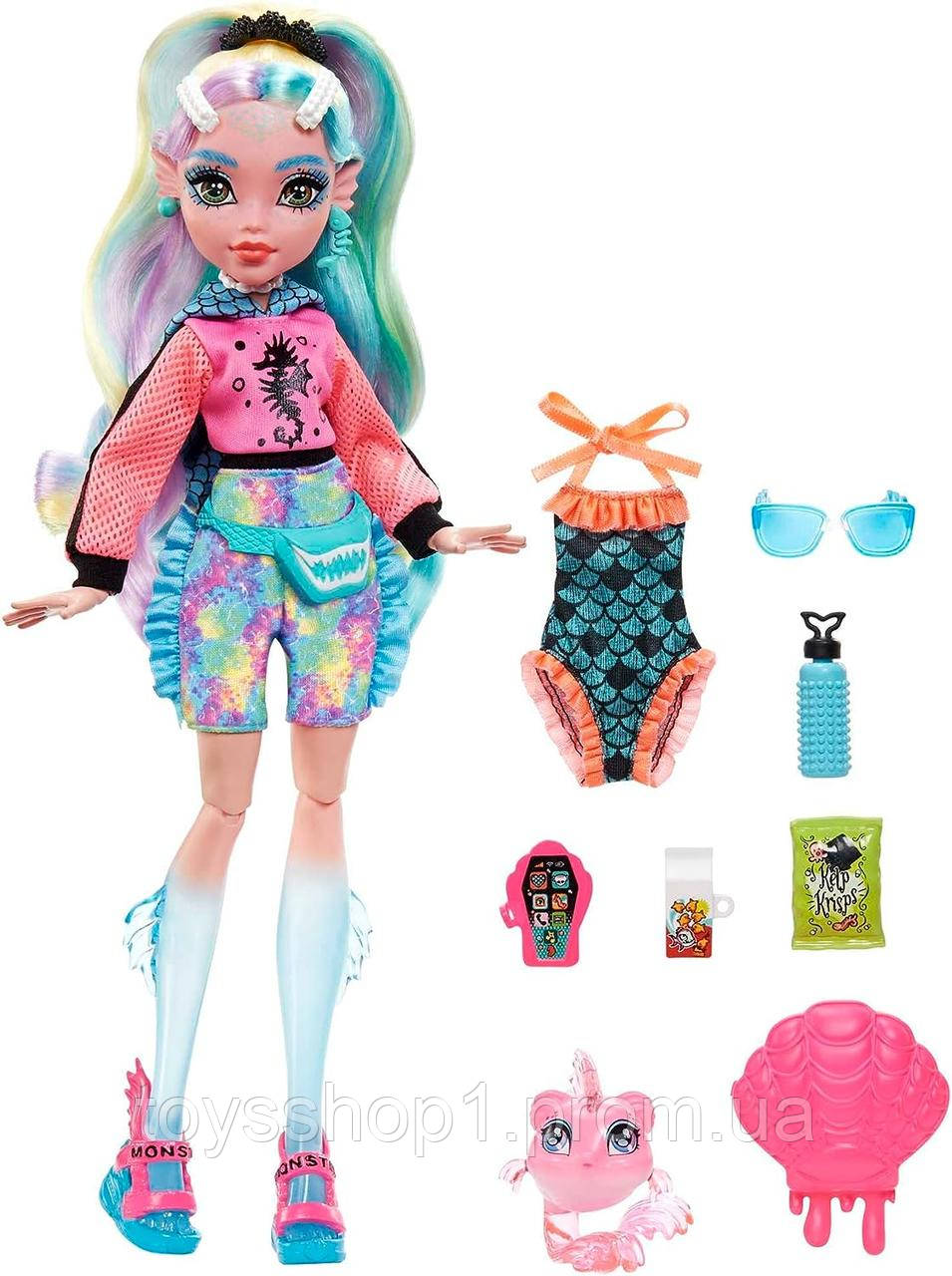 Лялька Монстер Хай Лагуна Блю Monster High Lagoona Blue Fashion Doll with Pet Piranha