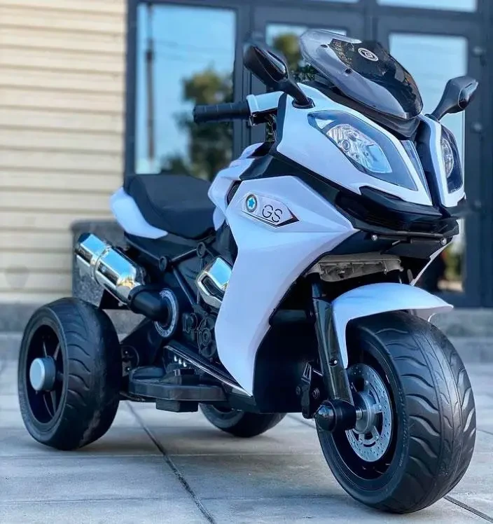 Дитячий мотоцикл на акумуляторі BMW 3-х колісний, електромотоцикл червоний, фото 1