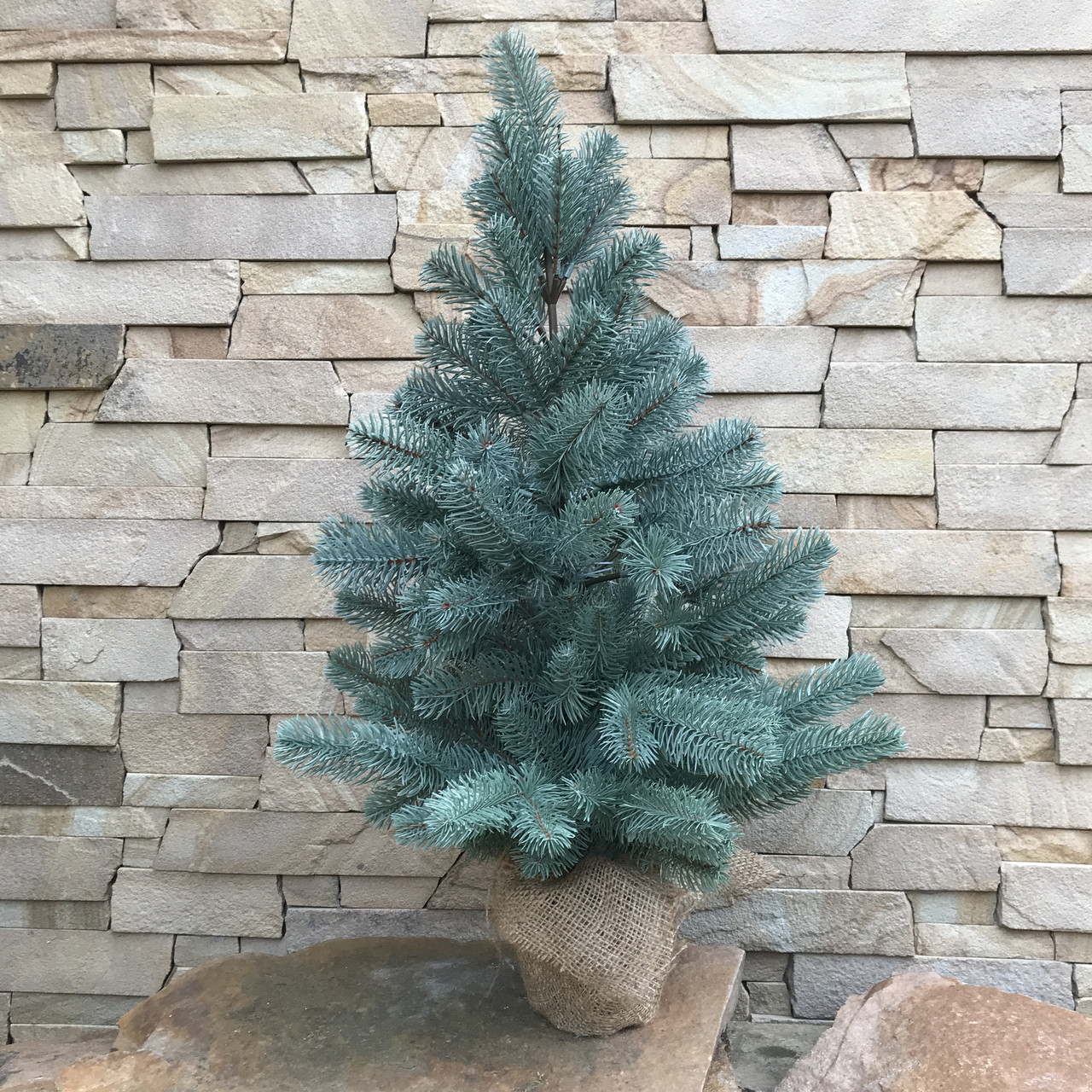 Ялинка лита Premium в мішковині 70 см блакитна, фото 1