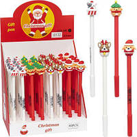 Від 40 шт. Ручка гелева 6132 "Новий рік" синя купити дешево оптом в інтернет-магазині