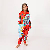 Детская пижама из плюш велюра кигуруми Том и Джери Детский теплый костюм кигуруми