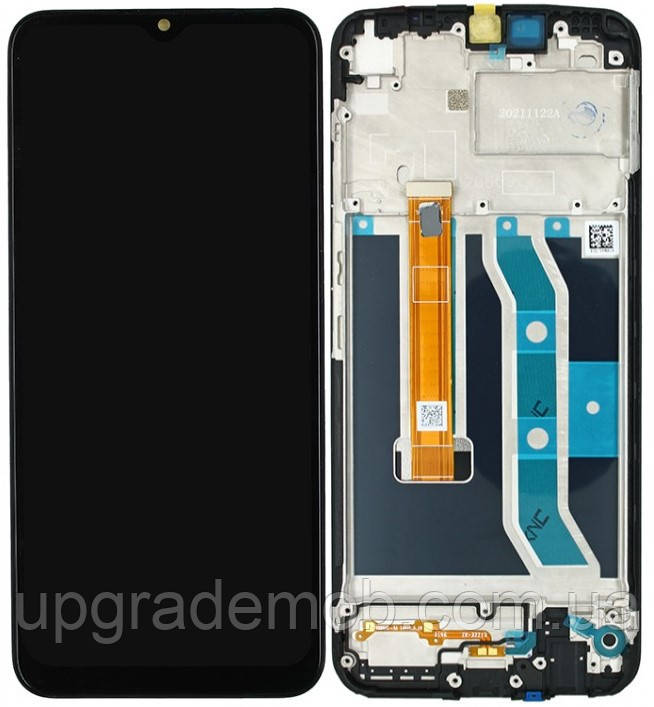 Дисплей модуль тачскрин Realme C25Y чорний з рамкою, фото 1
