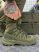 Тактические ботинки Salomon Quest Олива, военные водоотталкивающие берцы осень-зима олива армейские зсу