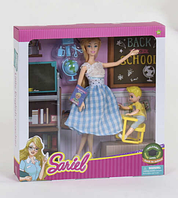 Лялька вчитель із серії "Школа" в комплекті з лялькою дитиною та аксесуарами, в коробці, З білим волоссям
