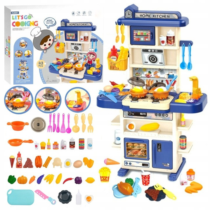 Дитяча пластикова кухня Lolly Kids 74см + ефекти та аксесуари