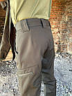 Костюм тактичний демісезонний софтшелл Олива, чоловічий комплект утеплена куртка на флісі та штани, фото 9