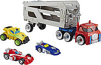 Трансформеры: робот-автовоз Оптимус Прайм, автоботы Бамблби, Чейз, Хитвейв. Transformers Rescue Bots Academy