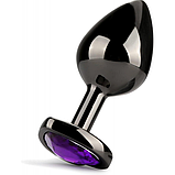 Чорна корок для анального сексу 8.2 х 3.4 см, Металевий анальний корок із каменем, Інтимні іграшки, фото 3