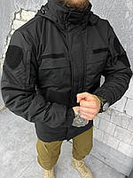 Зимняя тактическая куртка на силиконе грета черная Зимняя полицейская утепленная куртка черная