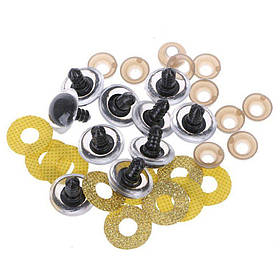 3Д очі для іграшок, діаметр 35 мм + кріплення (жовті)