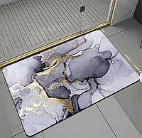 Инновационный диатомитовий коврик для ванной YourFind МРАМОР антискользящий водопоглощ 50*80см Светлый