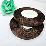 Стрічка атласна темно-коричнева, 0.6 мм, фото 2