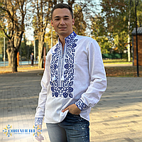 Чоловіча льняна вишита сорочка "ВСЕВОЛОД". Чоловіча льняна Вишиванка