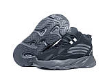 Жіночі зимові кросівки Adidas Yeezy Boost 700 замшеві стильні повсякденні чорні, фото 6