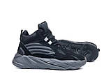 Жіночі зимові кросівки Adidas Yeezy Boost 700 замшеві стильні повсякденні чорні, фото 4