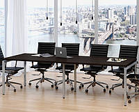 Конференц стол офисный длинный прямоугольный для переговоров и совещаний в стиле лофт Q-270 Венге Loft design