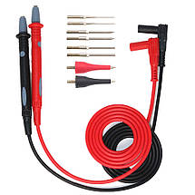 Щупи для мультиметра, тестера силіконові, тонкі 1000V / 20A з набором насадок 20 шт., фото 4