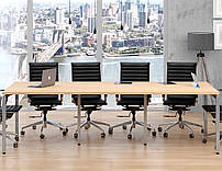 Офісний прямокутний конференц стіл для залу нарад у стилі лофт Q-270 Дуб Борас Loft design
